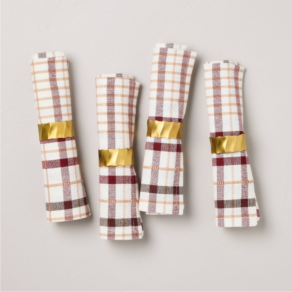 4-Piece Brass Finish Napkin Rings - Hearth & Hand™ with Magnolia